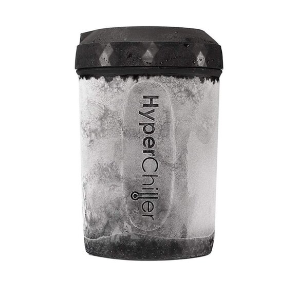 Hyperchiller Black Iced Plastic Coffee Beverage Patented Cooler Container Mug - Picture 1 of 11